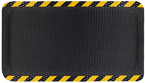 M+A Matting Hog Heaven Industrial-Grade Anti-Fatigue Mat | OSHA Yellow Striped - Image 4
