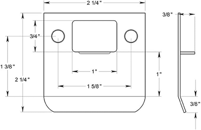 Deltana SPE225U3 Extended Lip Strike Plate; 2-1/4" Overall; Bright Brass Finish - Image 2