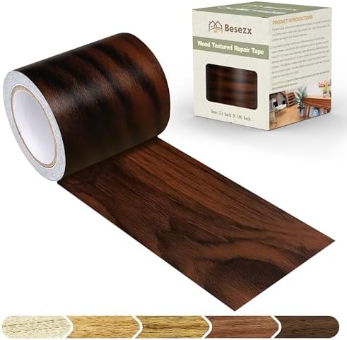 Besezx Wood Grain Repair Tape, 2.4" X15', Self Adhesive Wood Grain Repair Patch by Besezx
