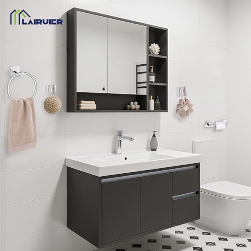 Polished Chrome Bathroom Accessories, Toilet Paper Holder, Towel Ring & Hook - Image 6