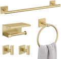 Lairuier Bathroom Hardware Set Brushed Gold, Towel Holder Set Wall Mounted by LairuierBathroomHardwareSet