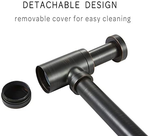 Brass Round Bottle P Trap, Basin Sink Waste Trap Drain Tube Kit Adjustable - Image 3