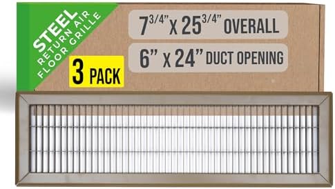 Fits 6x24 and 24x6 Duct Opening | Return Air Floor Grille by Handua | Walkable by Handua