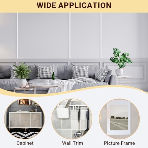 Trimold Glossy White Molding Trim Peel and Stick, Flexible Mirror Border Design - Image 5