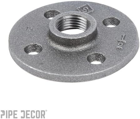 PIPE DECOR 1/2" Malleable Iron Floor Flange 12 Pack, Industrial Steel Grey Fits - Image 5