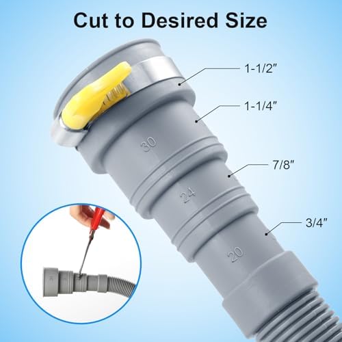 Elyfree Washer Drain Hose, 8Feet Flexible Washing Machine Drain Hose Universal - Image 3