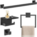 TURS Bathroom Hardware Set Black 4-Piece Towel Bar Set Include 24 Inch Towel by TURS