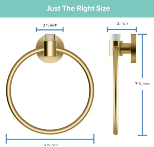 Gatco 5732 Clarion Towel Ring | Wall Mount Bathroom Hand Towel Holder, Modern - Image 3