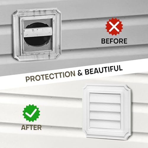4-Pack White Dryer Vent Cover Replacement, Exterior Exhaust Vent Flaps - Image 7