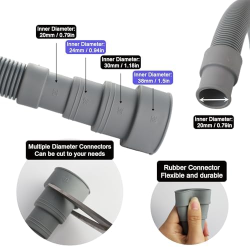 3.2 FT Universal Washing Machine Drain Hose, Drain Hose Extension Kit - Image 2