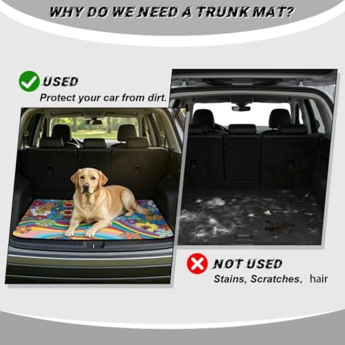 Colorful Hippie Flower Universal Car Trunk Mat - Image 4