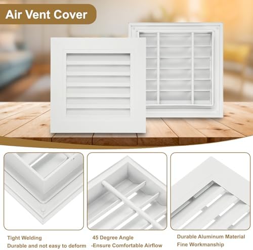 PATIKIL 8" x 8" Aluminum Return Grille, Air Supply Vent Cover Linear Bar - Image 3