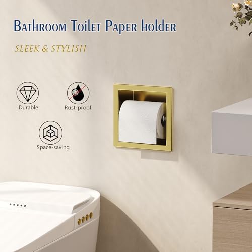 Neodrain Gold 304 Stainless Steel Recessed in Wall Toilet Paper Holder - Image 5