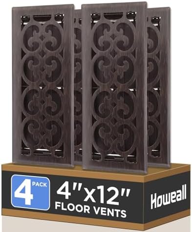 Howeall 4x12 Inches 4 Pack Heavy Duty Walkable Floor Register by Howeall