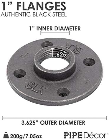 PIPE DECOR 1 "Floor Flange Fitting, Malleable Iron, Fits One Inch Diameter - Image 7