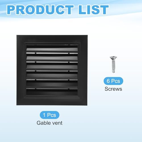 PATIKIL 12 x 12 Inch Gable Vent, 10 x 10 Inch Duct Opening Size - Image 3