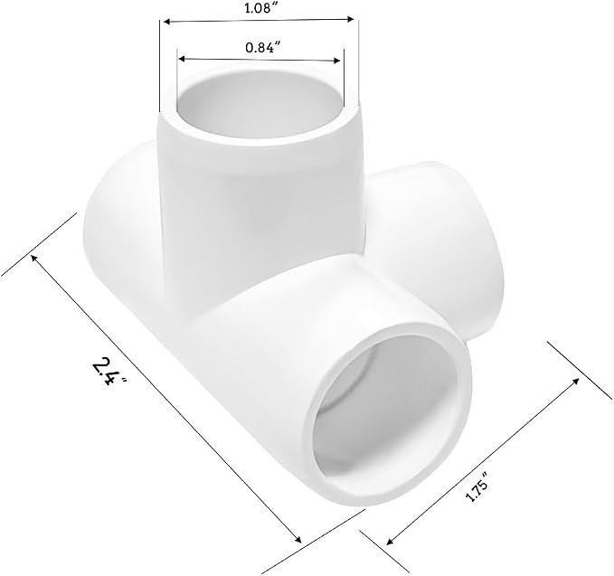 DSY 1/2" 4 Way Elbow PVC Pipe Fitting Adapter 4 Way SCH40 Connector - Image 3