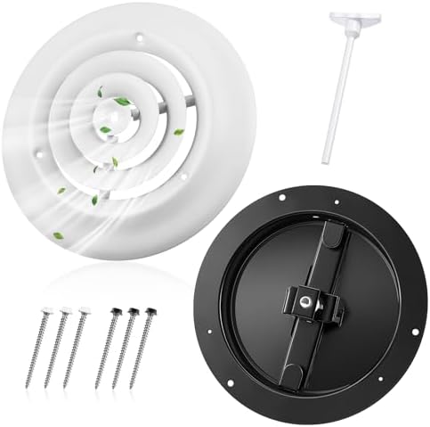 Therwen 1 Set 8 Inch Round Ceiling Diffuser Vent Cover by Therwen