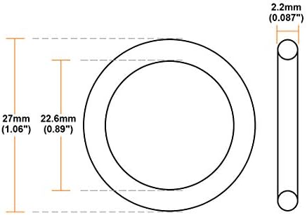 uxcell Nitrile Rubber O-Rings 27mm OD 22.6mm ID 2.2mm Width, Metric Nitrile - Image 3