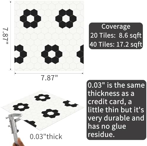 MORCART 20 Pcs Peel and Stick Floor Tile - Image 2