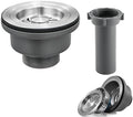 3-1/2'' Kitchen Sink Drain Kit Sink Drain Basket Sink Drain Assembly 304 by QruiLanTu