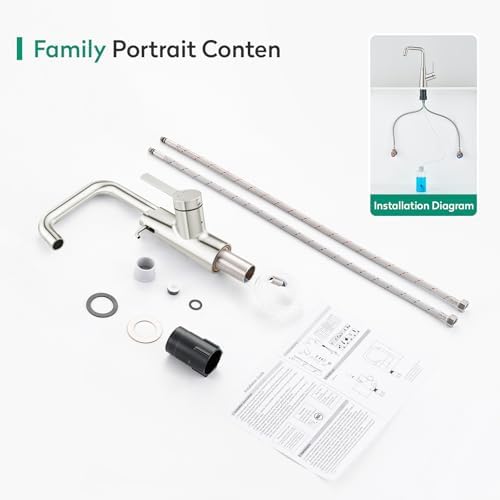CREA Kitchen Faucets with Soap Dispenser, Swivel Right Angle Spout Bar Sink - Image 7