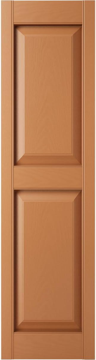 14 3/4"W x 75"H Lifetime Vinyl, Standard Two Equal Panels, Raised Panel Shutters - Image 2