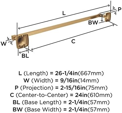Amerock Stature 24" Champagne Bronze Towel Bar - Image 6
