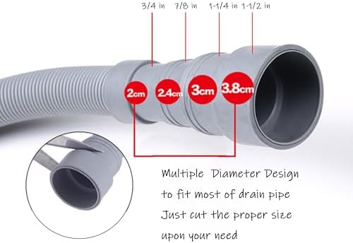 HLMOptimo 6 Feet Washing Machine Drain Hose Flexible Dishwasher Drain Hose - Image 2