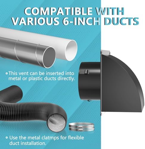 HG Power 2 Pcs 4 Inch Dryer Vent Cover Outside - Image 6