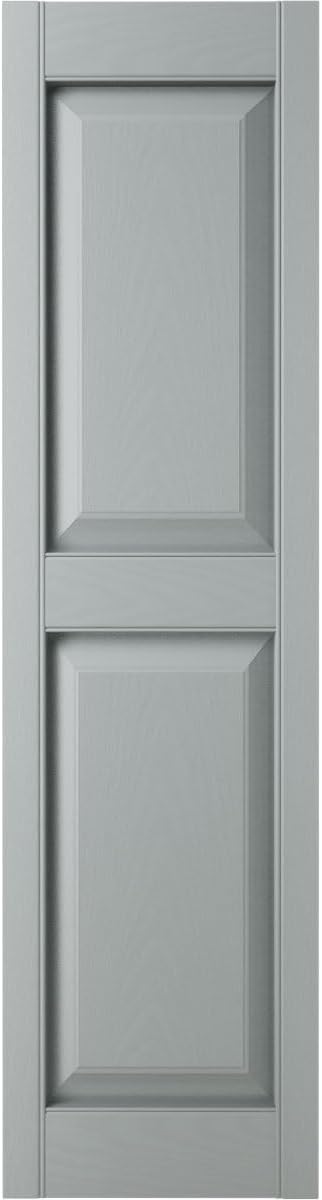 14 3/4"W x 59"H Lifetime Vinyl, Standard Two Equal Panels, Raised Panel Shutters - Image 2
