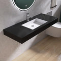 47"X19" Bathroom Sink with Single Faucet Hole, Stone Resin Wall-Mount or by MEDUNJESS