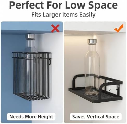 PUSDON 2-Pack 16.5" Extra Long Slim Hollowout Shower Caddy, Wall Mount Spice - Image 4