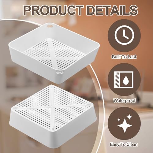Tuanse 2 Pcs 8.5 X 8.5 X 2.5 Inch Commercial Floor Drain Strainer - Image 3