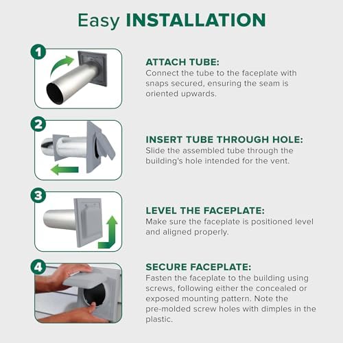 NO-PEST VENT Dual Door Dryer Vent Cover 4 Inch Outdoor, Made in USA, Highest - Image 6