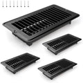 4" X 8" Floor Register 4 Pack Black Floor Vent Covers Heavy Duty Floor Vent by SelNatural