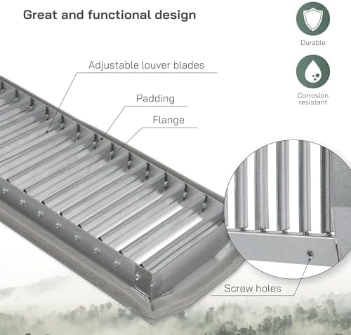 Vent Systems 17" x 5" Inch Galvanized Steel Louvered Air Return Vent Cover - Image 3
