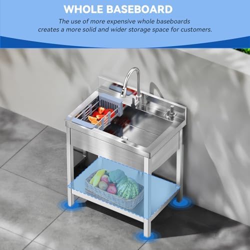 Stainless Steel Utility Sink, Hoses and Drain Kit - Image 5