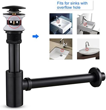 1-1/4" Brass Bottle P-Trap Overflow Drain Kit Oil-Rubbed Bronze - Image 6