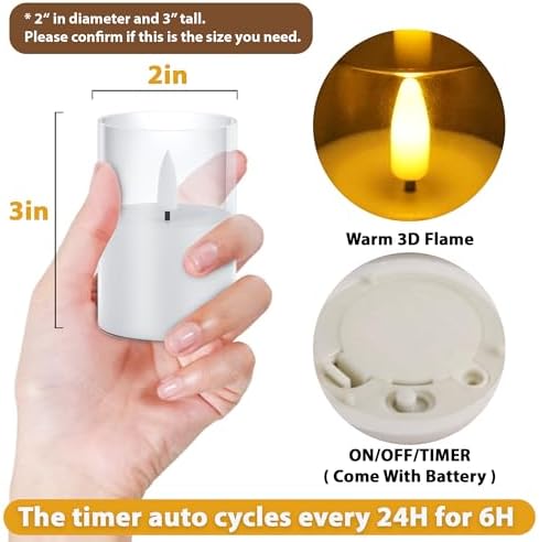 VIODAIM 12Pack Flickering Flameless LED Candles - Image 3