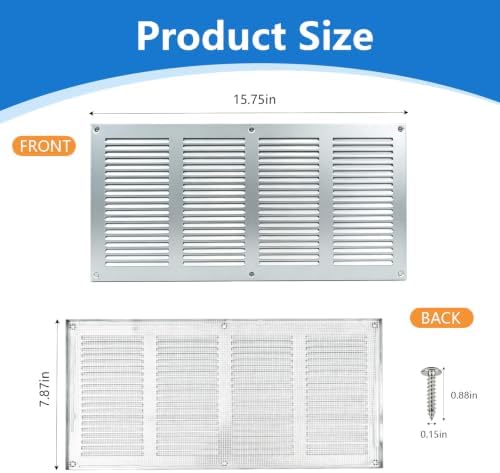 16X8 Vent Cover Steel Return Air Grilles - Image 2