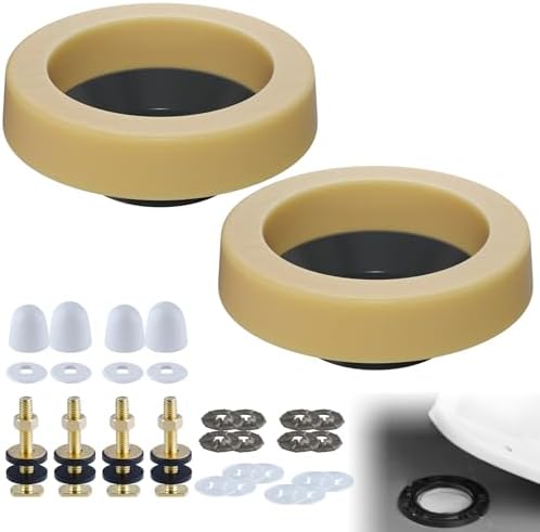 Hibbent 2 Pcs Toilet Wax Ring Replacement Kit, Toilet Bolt Covers by Hibbent