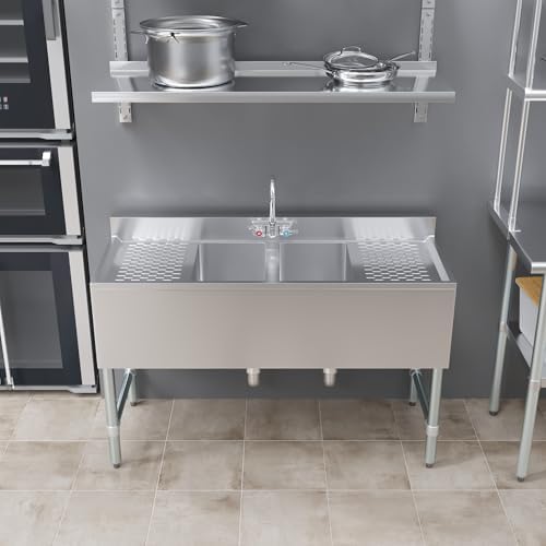 48 in. x 19 in. Two Compartment Under Bar Sink - Image 7