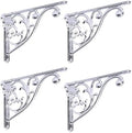 Shelf Brackets 6 Inch 4 Pack Heavy Duty Polished Chrome Wall Bracket Victorian by khtumeware