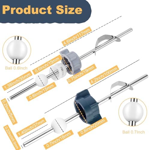 2 Pack Lavatory Pop Up Center Piece Assembly, Sink Ball/Pivot Rod Replacement - Image 3