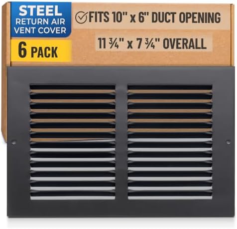 Fits 10x6 Duct Opening | Steel Return Air Grille by Handua | Vent Cover Grill by Handua