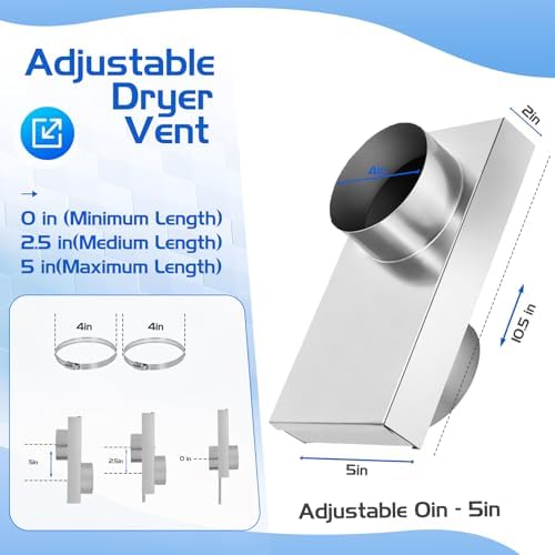 84049 Periscope Dryer Vent Connector Kit, Stainless Steel, Adjustable 0-5" - Image 3