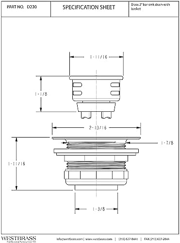 Westbrass D220-07 Midget Duo Bar and Laundry Sink Drain Assembly - Image 2