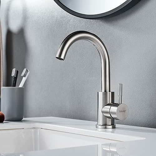 Wet Bar Sink Faucet Single Hole, Brushed Nickel Single Handle Faucet - Image 3