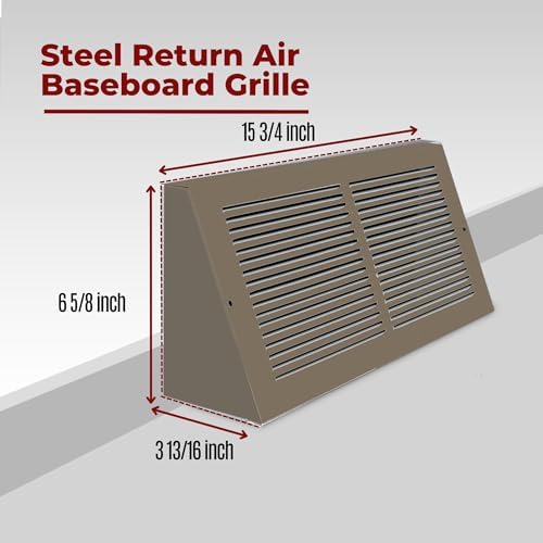 Fits 14x6 Duct Opening | Steel Triangular Baseboard Return Air Grille by Handua - Image 2